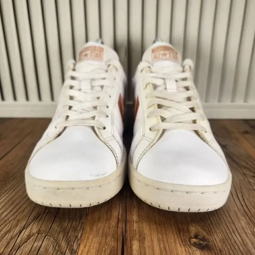 Womens 7 Converse EV3 OX 162868C White Rose Gold Skater Fashion Sneakers Shoes